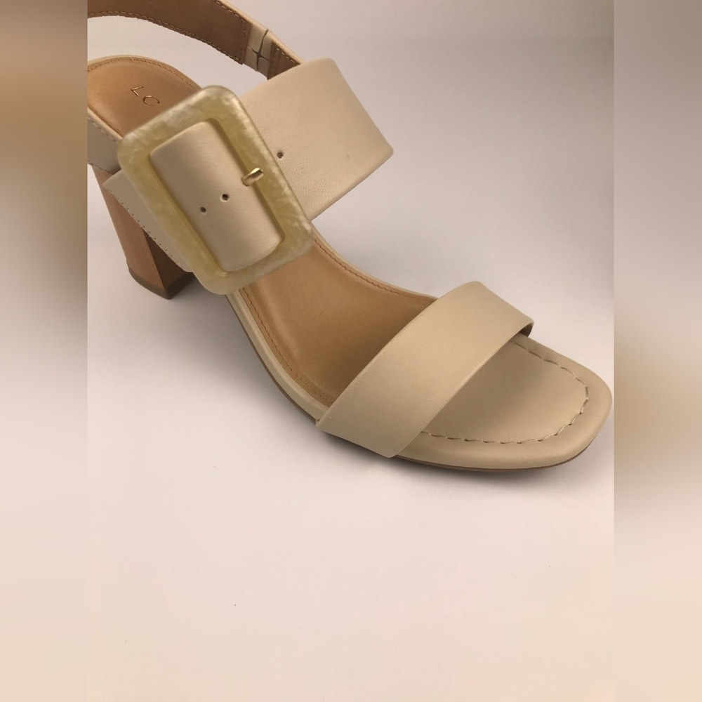✨ Beige Block Heel Sandals – Size 10 (WMS 10 MED) ✨ - Picture 5 of 11